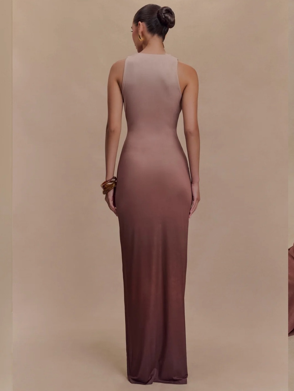 Meshki Stella
Draped Slinky Maxi Dress - Mocha Ombre - Picture 4 of 5